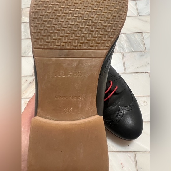 JULIA BO Women’s Black Leather Astoria - Derby Shoes - Size 6 (36) - Picture 5 of 13